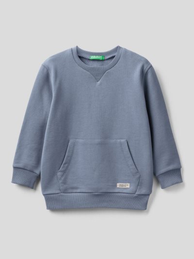 Air Force Blue Kids' Benetton Crew Neck Organic Cotton Sweatshirt | AU017743