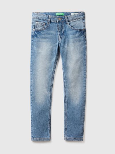 Air Force Blue Kids' Benetton Five-pocket Skinny Fit Jeans | AU079577