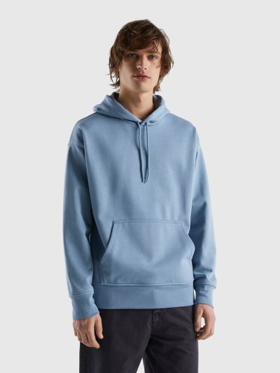 Air Force Blue Men's Benetton Printed Hoodie | AU169394