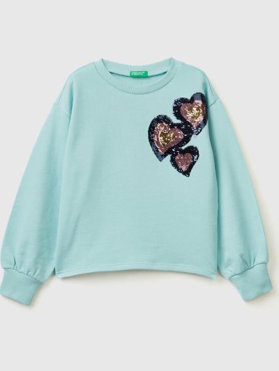 Aqua Kids' Benetton Reversible Sequins Sweatshirt | AU492493