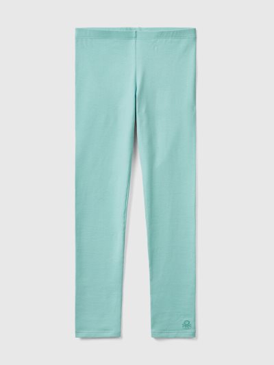 Aqua Kids' Benetton Stretch Cotton Logo Leggings | AU274140