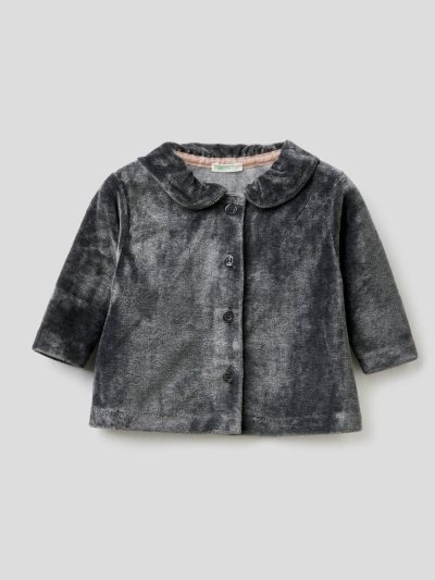 Black Kids' Benetton Chenille Frill Jackets | AU687500