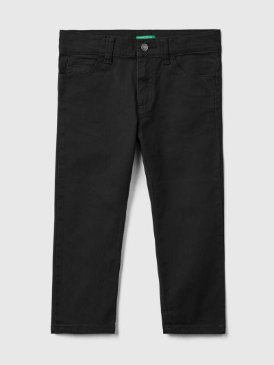 Black Kids' Benetton Five-pocket Slim Fit Trousers | AU092200