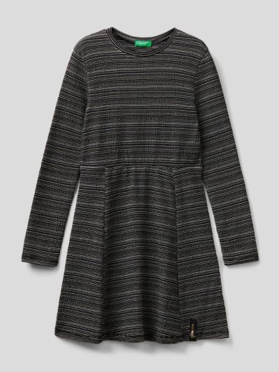 Black Kids' Benetton Flowy Lurex Dress | AU333089