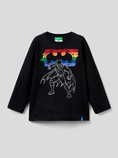 Black Kids' Benetton Long Sleeve ©&™dc Comics T Shirts | AU784760