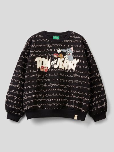 Black Kids' Benetton Oversized Tom & Jerry Sweatshirt | AU532064