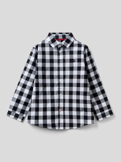 Black Kids' Benetton Pure Cotton Shirts | AU437965