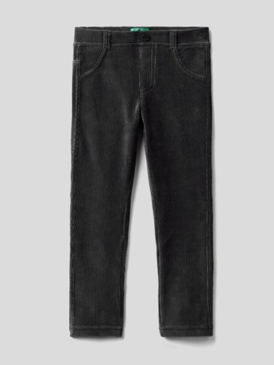 Black Kids' Benetton Ribbed Chenille Trousers | AU551554