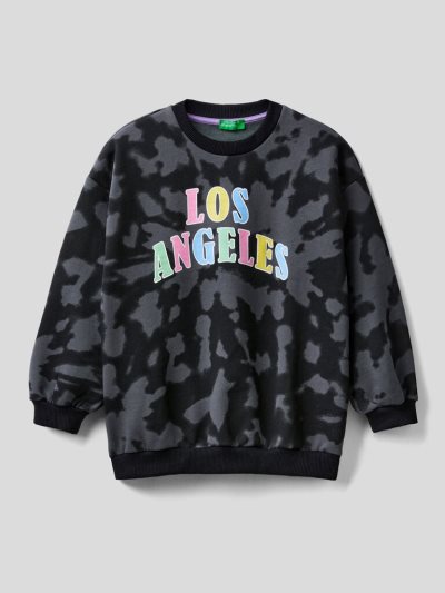Black Kids' Benetton Tie-dye Long Sleeve Sweatshirt | AU696774