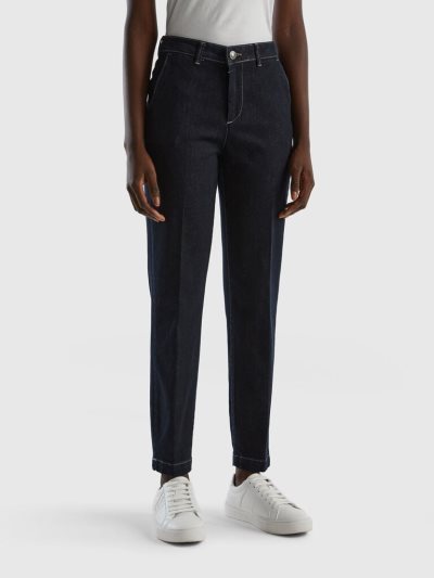 Black Women's Benetton Denim Slim Fit Chinos | AU011155