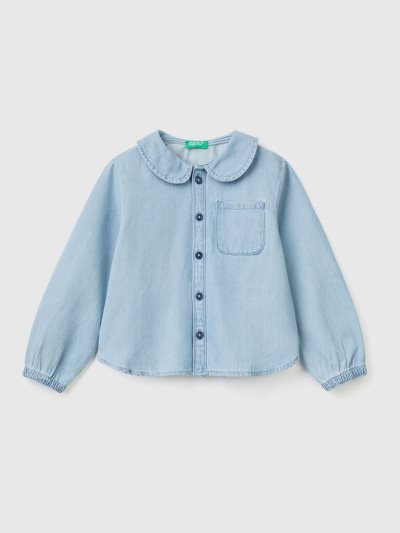 Blue Kids' Benetton Denim Blouse | AU643107