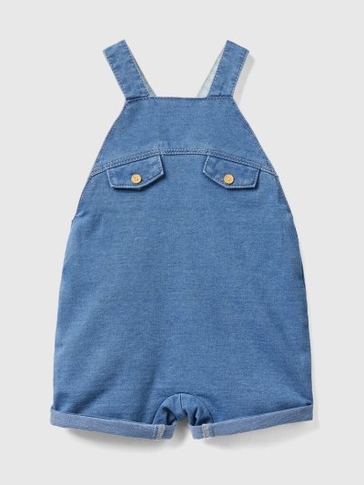 Blue Kids' Benetton Denim-look Dungarees | AU461815