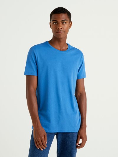 Blue Men's Benetton Short Sleeve T Shirts | AU247106