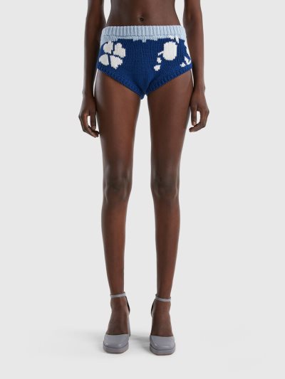Blue Women's Benetton Floral Inlay Culottes | AU130574