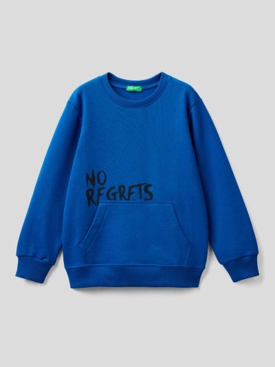 Bright Blue Kids' Benetton Warm Print Sweatshirt | AU801381