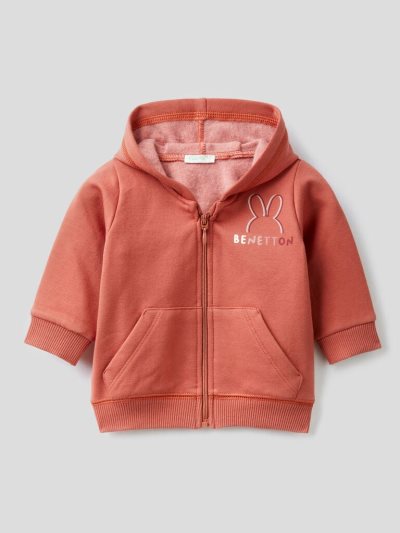 Brown Kids' Benetton Print On The Pocket Hoodie | AU521133