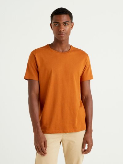 Brown Men's Benetton Short Sleeve T Shirts | AU637834