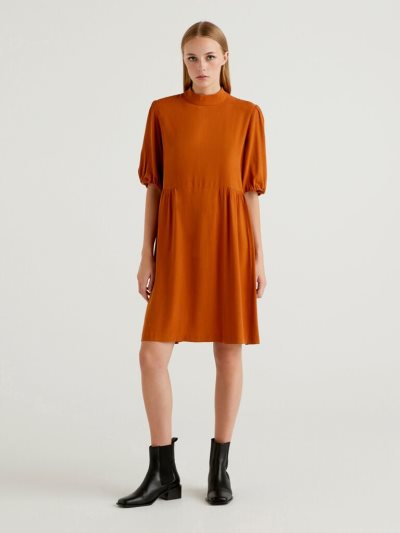 Burnt Women's Benetton Flowy 3/4 Sleeves Dress | AU859073
