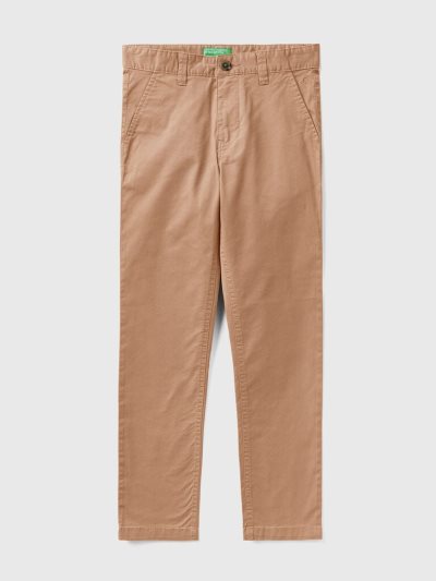Camel Kids' Benetton Stretch Cotton Slim Fit Chinos | AU954960