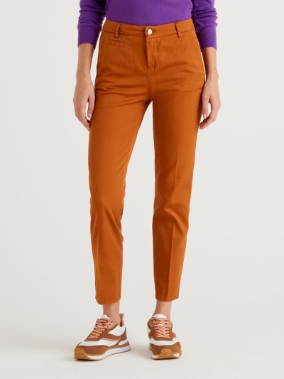 Camel Women's Benetton Cotton Slim Fit Chinos | AU119909