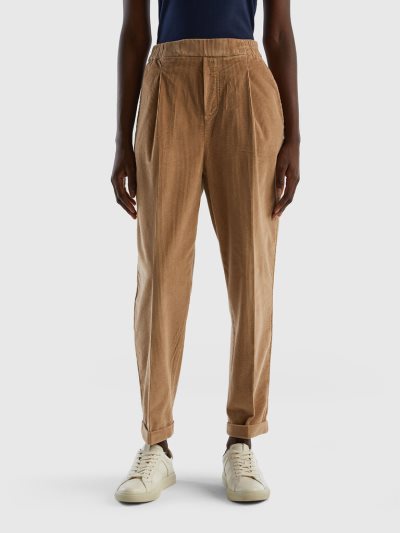 Camel Women's Benetton Velvet Stretch Waist Chinos | AU666352