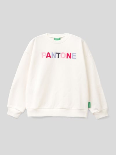 Creamy White Kids' Benetton Benettonxpantone™ Crew Neck Sweatshirt | AU086620