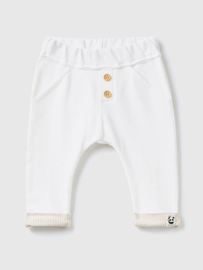 Creamy White Kids' Benetton Cuffs Sweatpants | AU195159