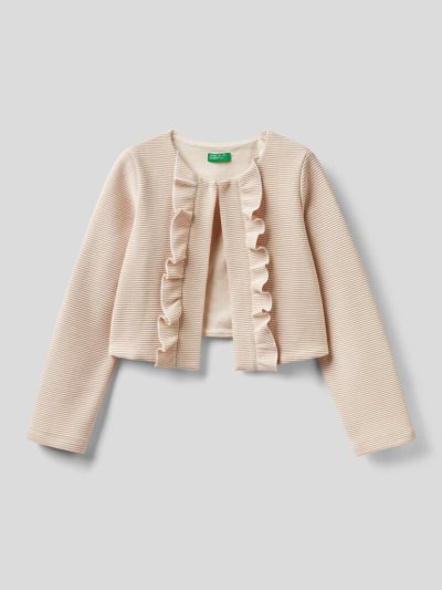 Creamy White Kids' Benetton Lurex And Rouches Jackets | AU196256