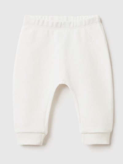 Creamy White Kids' Benetton Organic Cotton Sweatpants | AU235427