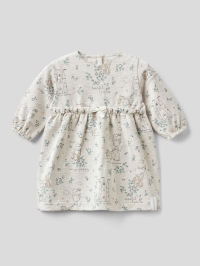 Creamy White Kids' Benetton Princess Print Dress | AU646785