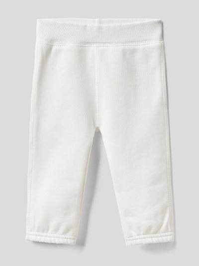 Creamy White Kids' Benetton Warm Embroidery Sweatpants | AU559892
