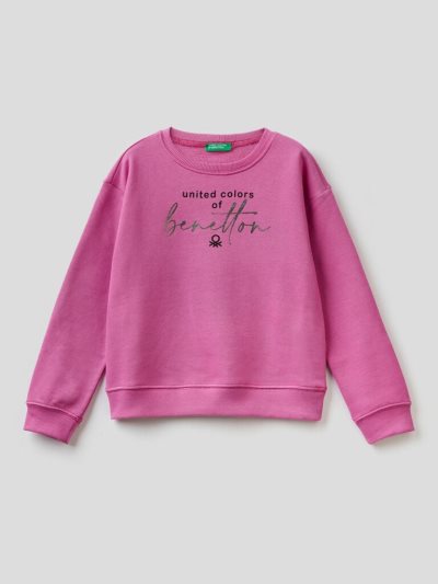 Cyclamen Kids' Benetton 100% Cotton Logo Sweatshirt | AU020351