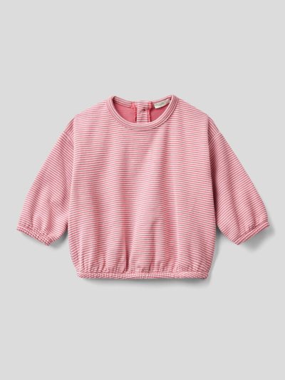 Cyclamen Kids' Benetton Striped Crew Neck Hoodie | AU553341