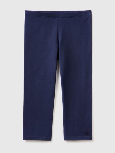 Dark Blue Kids' Benetton 3/4 Stretch Cotton Leggings | AU929664
