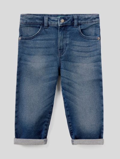 Dark Blue Kids' Benetton Baggy Fit Denim Jeans | AU689921