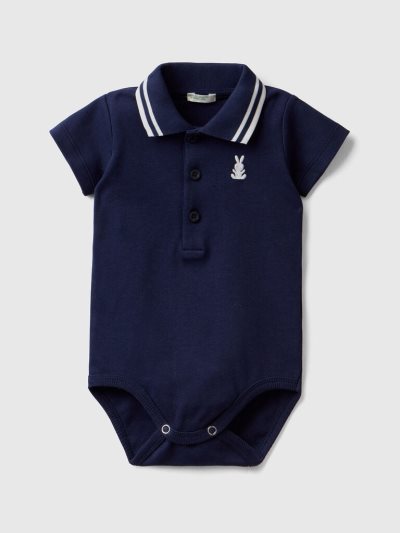 Dark Blue Kids' Benetton Bodysuit Organic Cotton Polo Shirts | AU170302