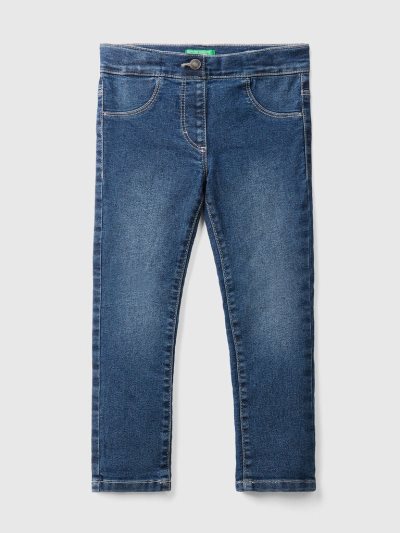 Dark Blue Kids' Benetton Eco-recycle Stretch Cotton Blend Jeggings | AU051195