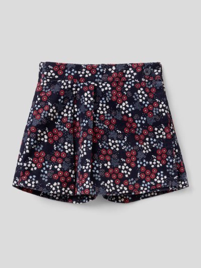 Dark Blue Kids' Benetton Floral Culottes | AU276561