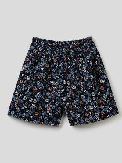Dark Blue Kids' Benetton Floral Print Culottes | AU950339