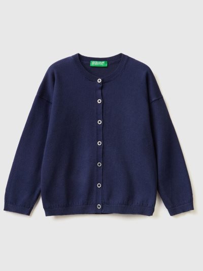 Dark Blue Kids' Benetton Glittery Buttons Cardigan | AU089720