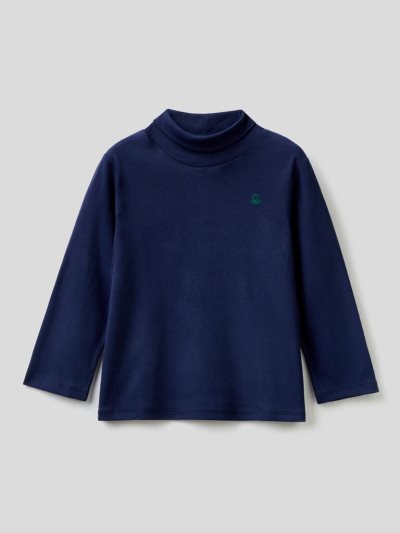 Dark Blue Kids' Benetton Long Sleeve Turtle Neck T Shirts | AU165177