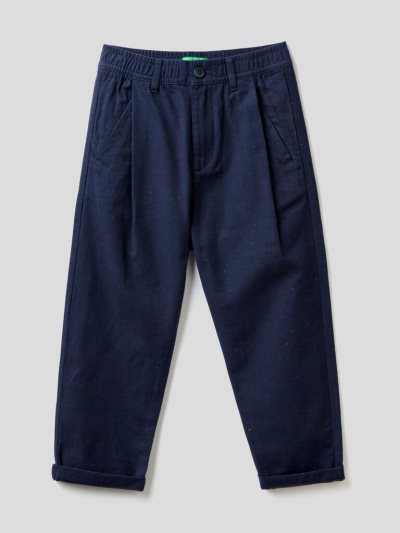 Dark Blue Kids' Benetton Loose Fit Trousers | AU748117