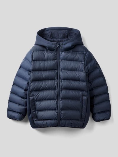 Dark Blue Kids' Benetton Neoprene Details Padded Jackets | AU313138