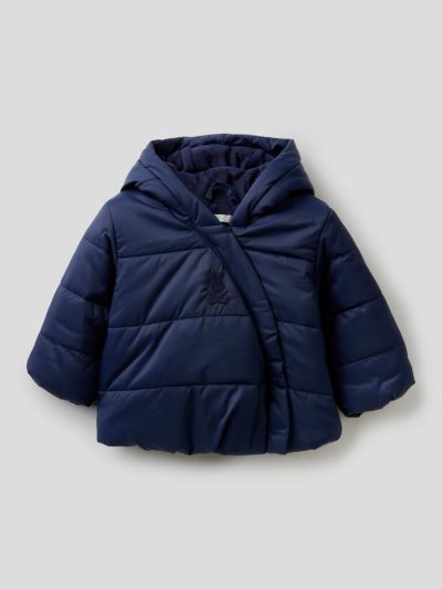 Dark Blue Kids' Benetton Padded Hood Jackets | AU523325