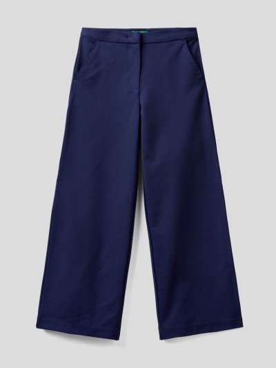 Dark Blue Kids' Benetton Palazzo Viscose Blend Trousers | AU140349