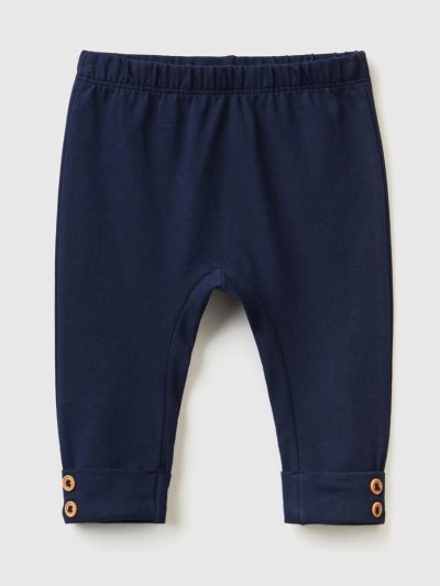 Dark Blue Kids' Benetton Stretch Cotton Leggings | AU430106