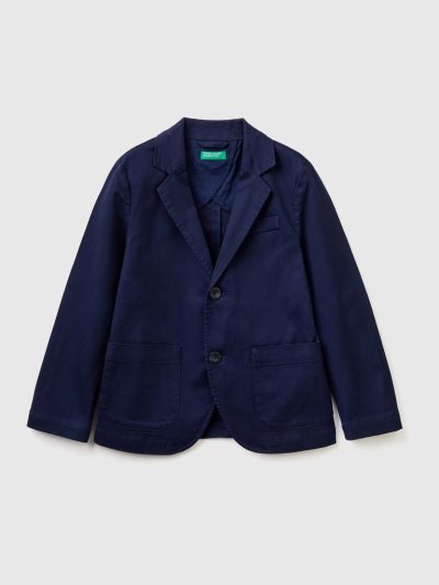 Dark Blue Kids' Benetton Stretch Cotton Blazers | AU468620