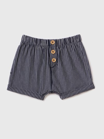 Dark Blue Kids' Benetton Striped Shorts | AU300950