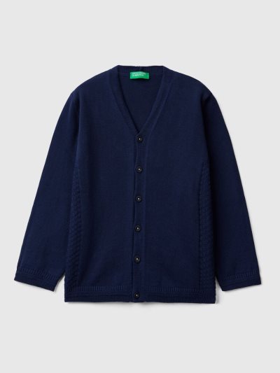 Dark Blue Kids' Benetton V-neck Cardigan | AU650360