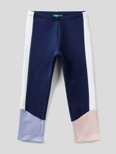 Dark Blue Kids' Benetton Warm Color Block Leggings | AU757321